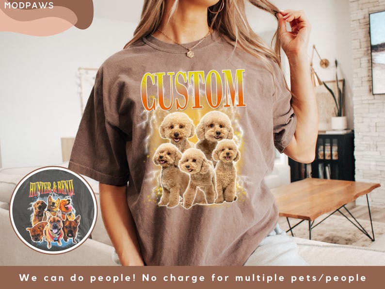 Vintage Personalized Pet Portrait Tee