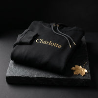 Signature Gold-Embroidered Luxury Organic Hoodie